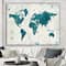 Designart - Discover the World Map in Blue - Traditional Canvas Artwork